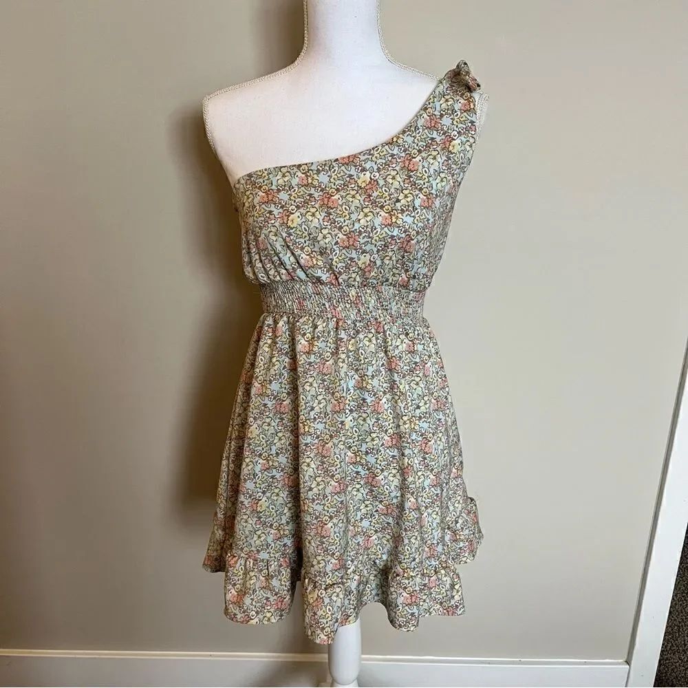 Altar’d State Ditsy Floral Tie One Shoulder Dress XS